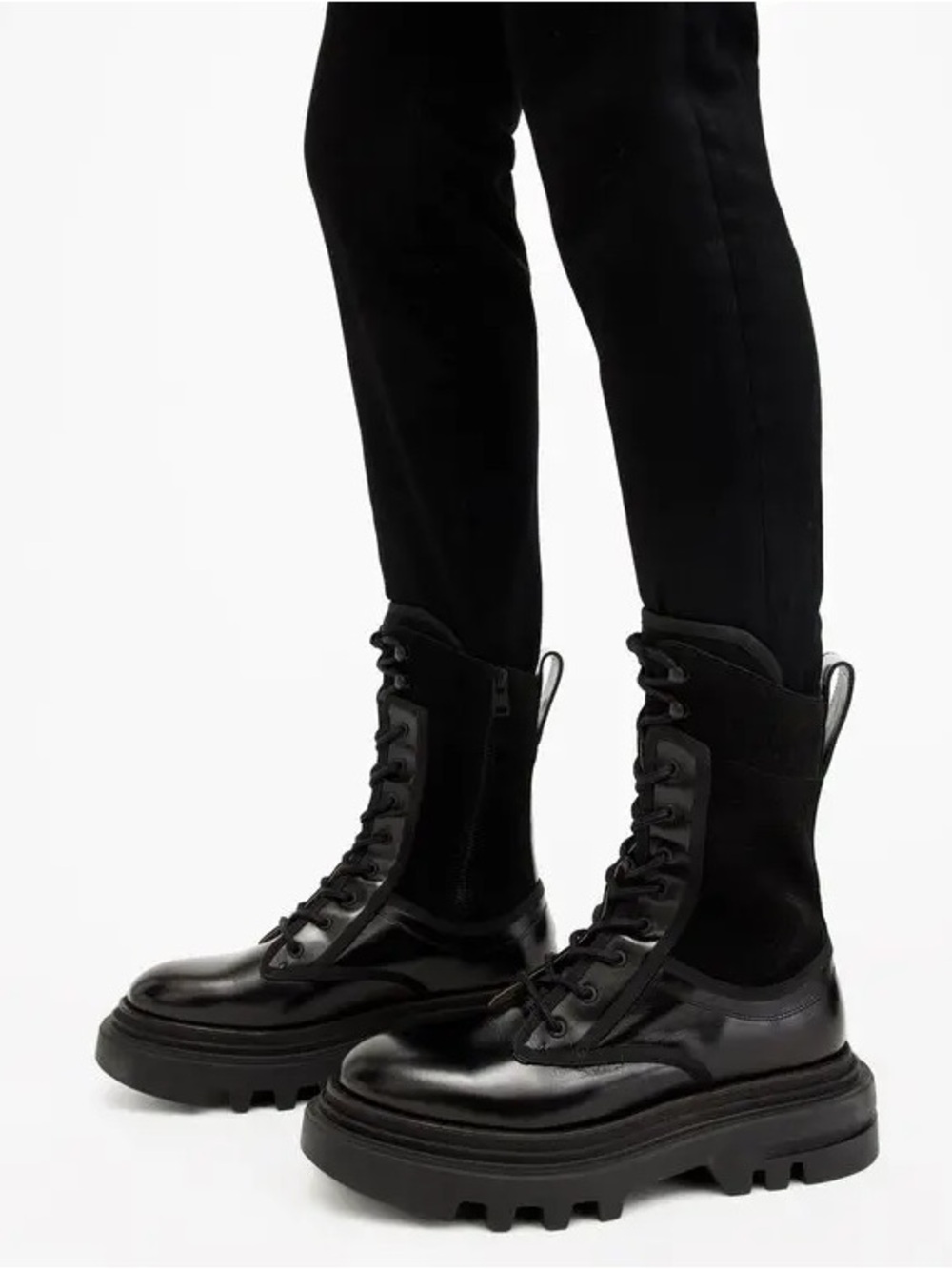 All Saints Alexia Lug Sole Combat Boot Women - Picture 2 of 14